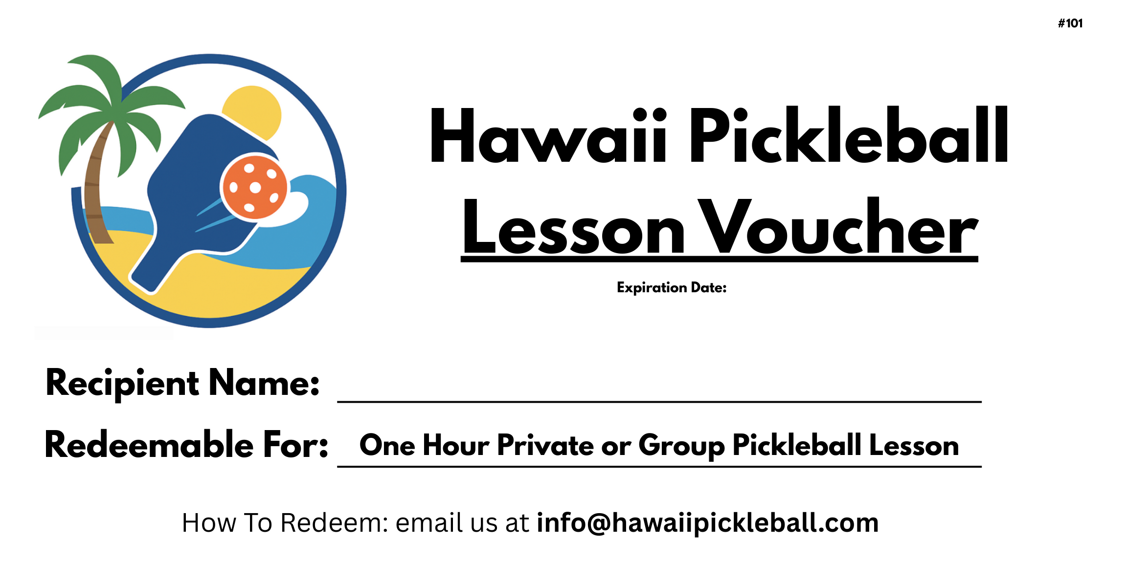 Hawaii Pickleball Voucher