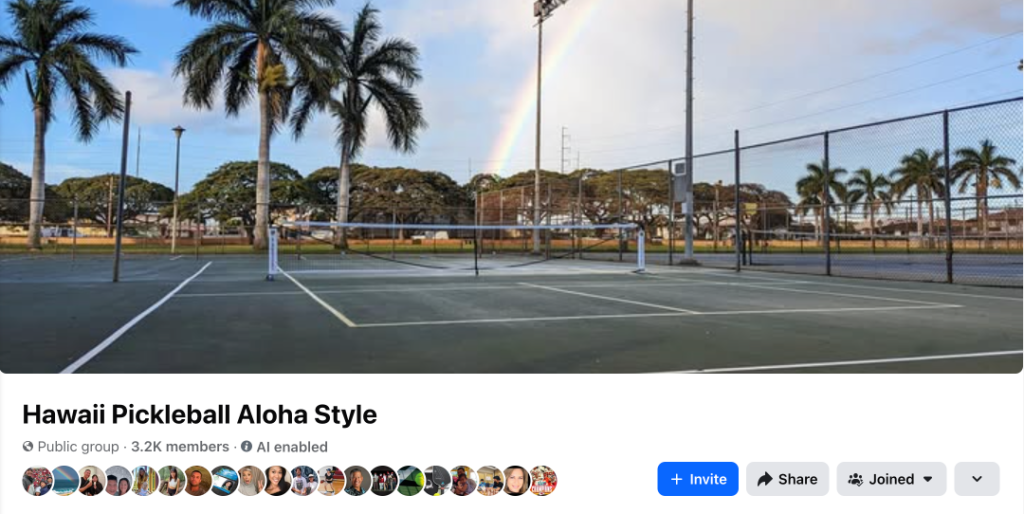 Pickleball Oahu Facebook groups