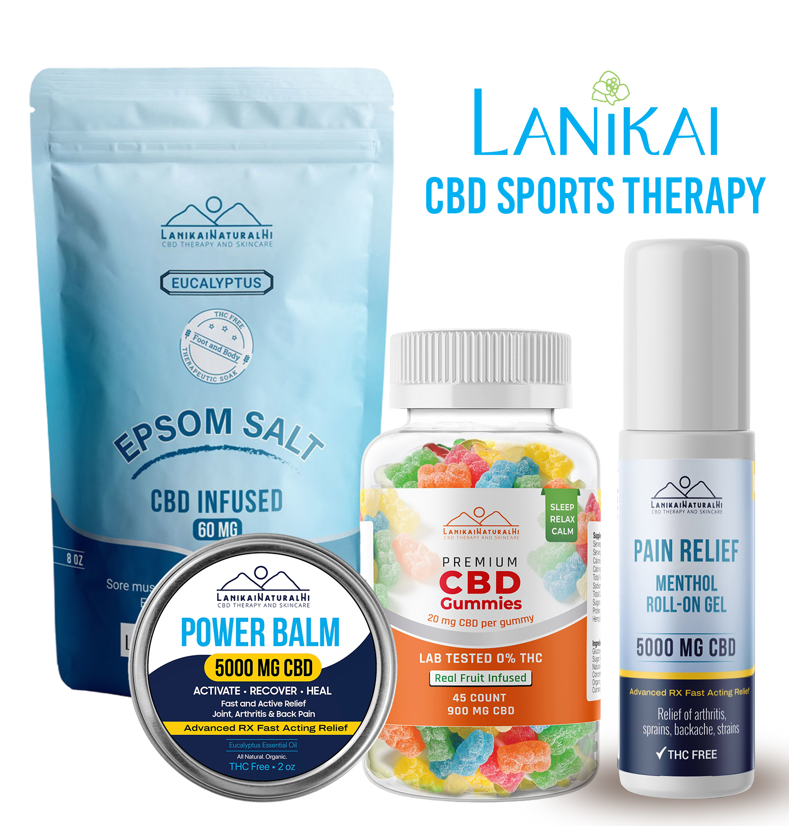 Lanikai Bath and Body CBD product line – balms, roll-ons, and gummies for wellness
