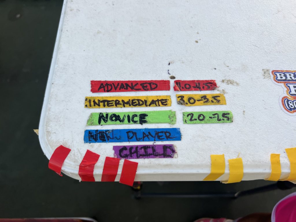 color-coded electrical tape system ewa mahiko open play pickleball