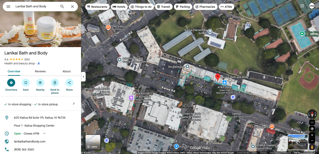 Lanikai Bath and Body location