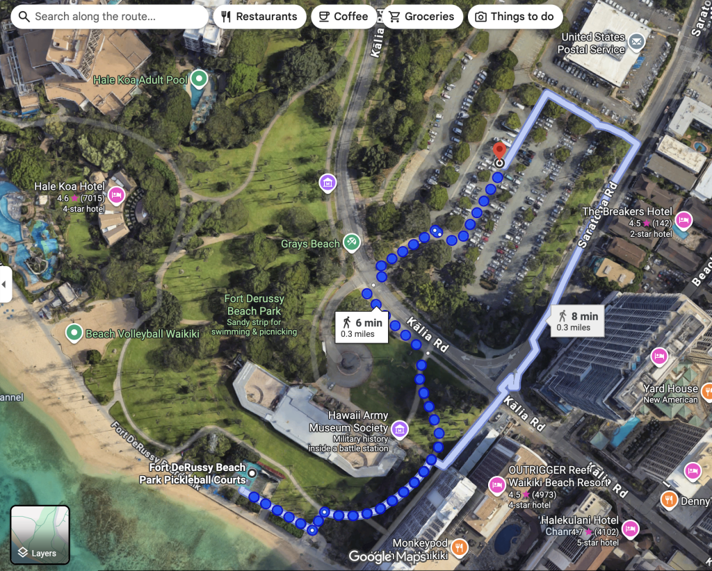 Halekoa Parking Location