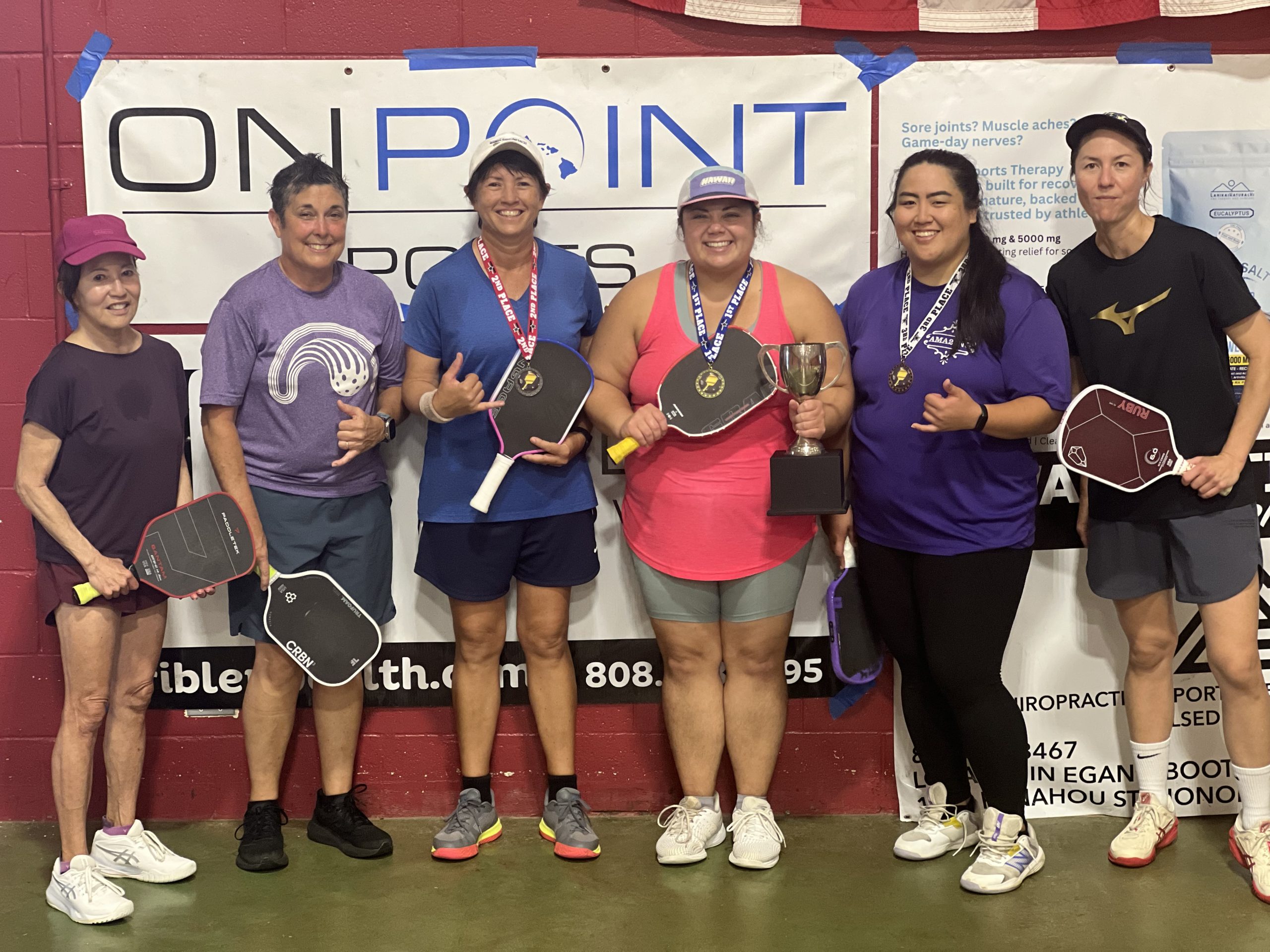 Women's 3.0 podium at the 2026 Hawaii Pickleball Open™ Singles Championship.
