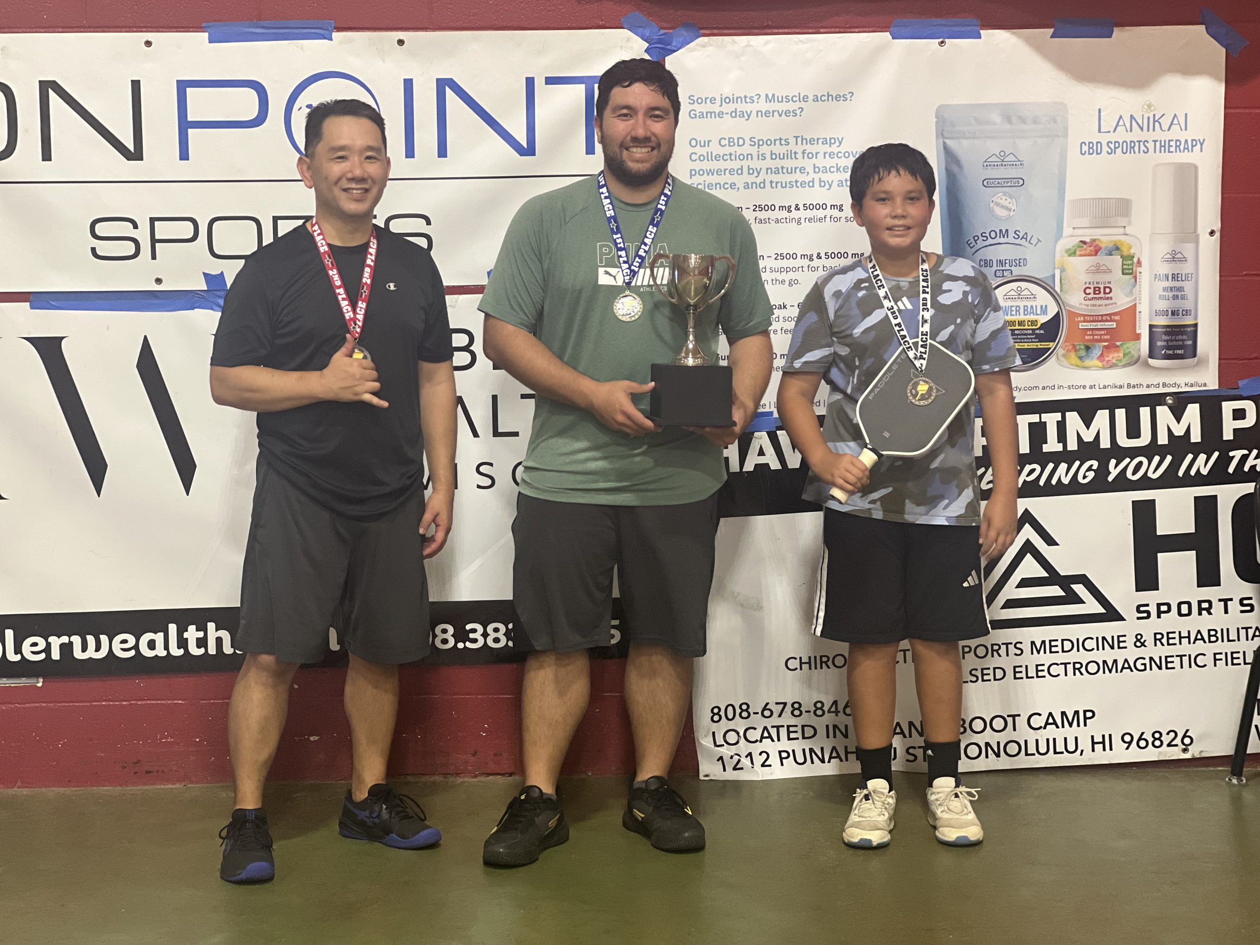 Men's 3.5 podium at the 2026 Hawaii Pickleball Open™ Singles Championship.