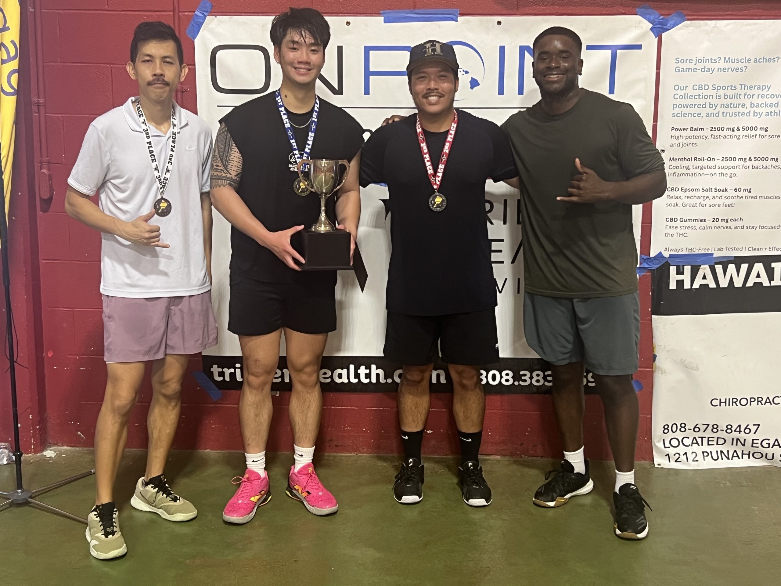 Men's 4.0 podium at the 2026 Hawaii Pickleball Open™ Singles Championship.